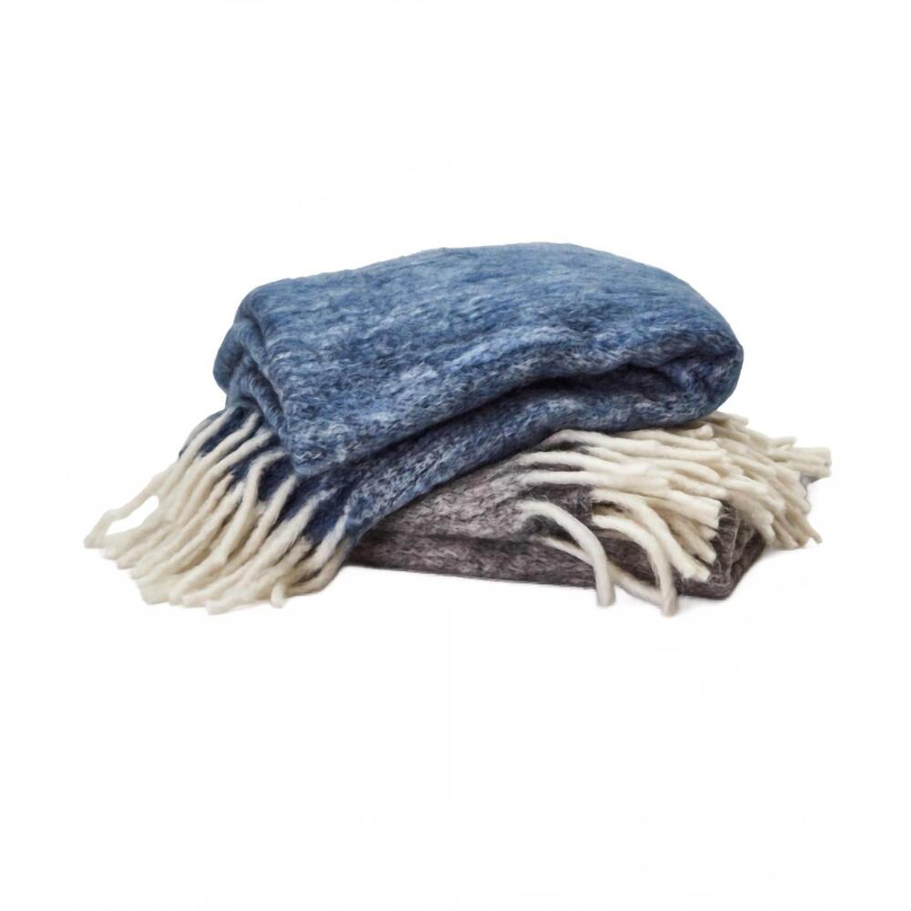 NEW TWO'S COMPANY faux mohair throw 50x70 in charcoal